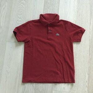Boys Red Lacoste Polo T-Shirt - Size 10 (140 cm)